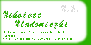 nikolett mladoniczki business card